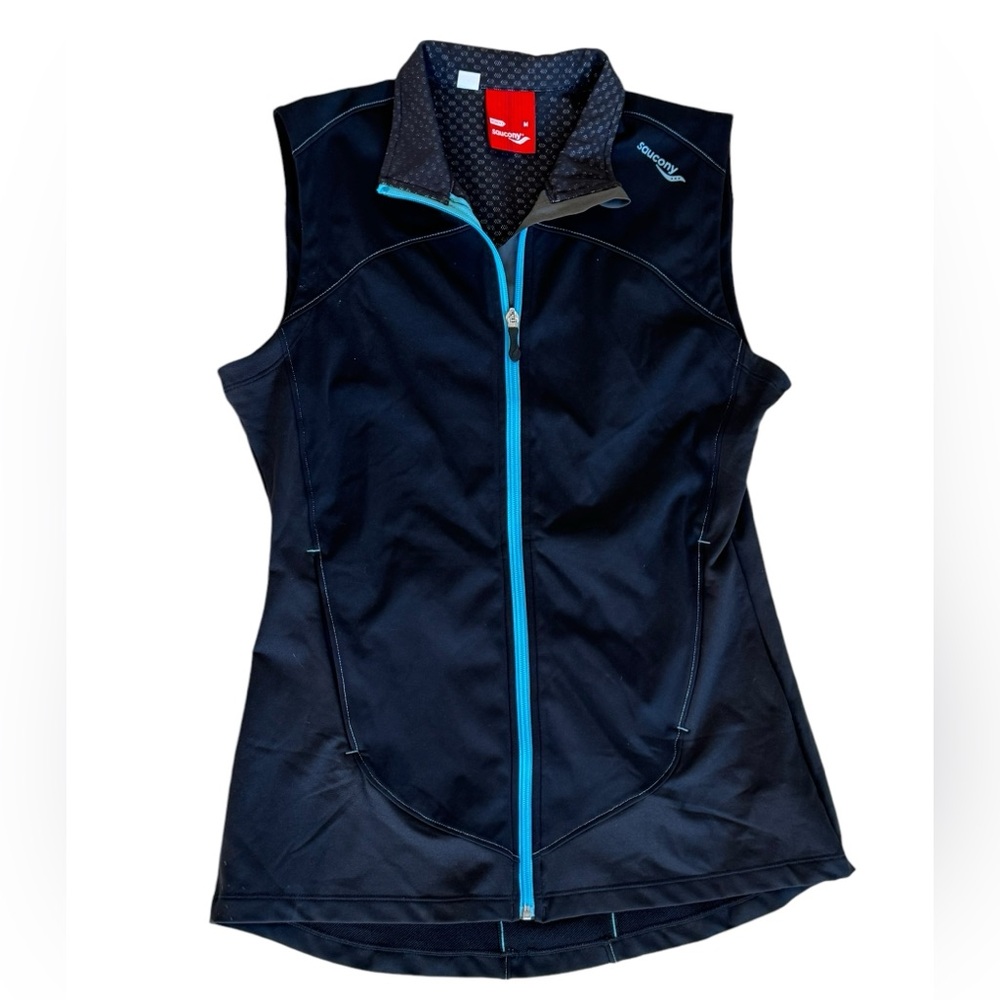 Saucony ladies black zip up Sleeveless Running Vest Size Medium NEW